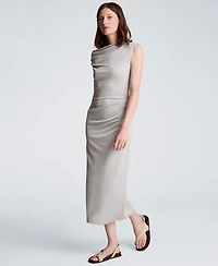 Kenneth Cole Women's Off-The-Shoulder Ruched Waist Midi Dress