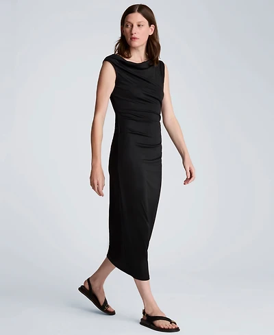 Kenneth Cole Women's Off-The-Shoulder Ruched Waist Midi Dress