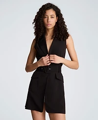 Kenneth Cole Women's Notched Lapel Belted Dress