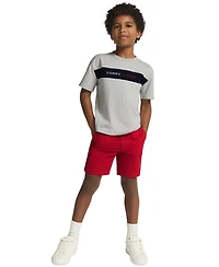 Tommy Hilfiger Boys' 2T-7 Crewneck T-Shirt and Shorts, 2-Piece Set