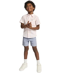Tommy Hilfiger Boys' 2T-7 Button-Front Shirt and Shorts, 2-Piece Set