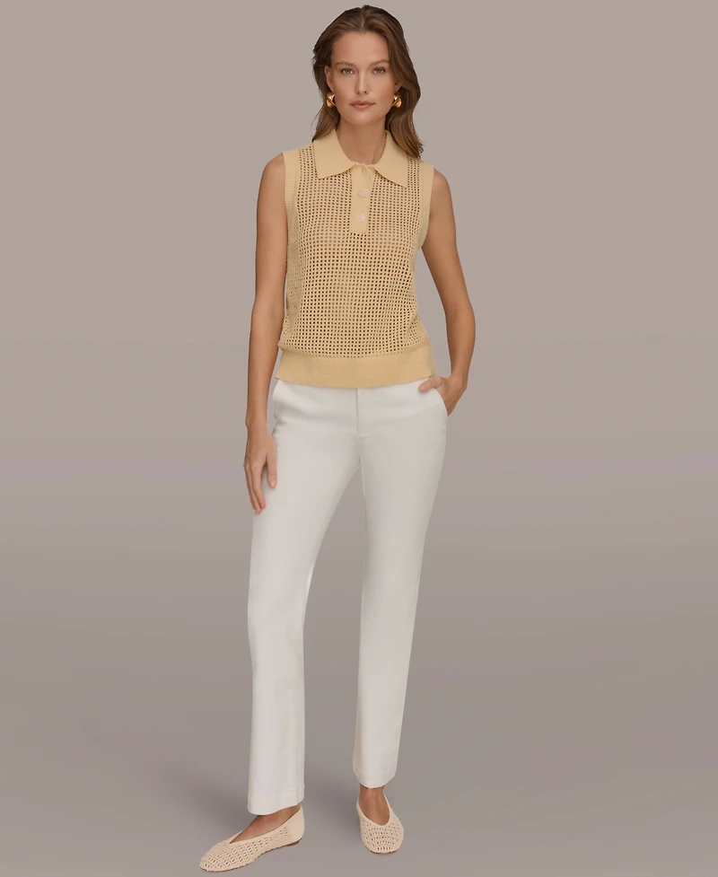 Donna Karan Weekend Women's Sleeveless Polo Sweater