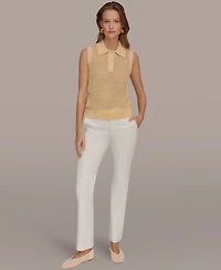 Donna Karan Weekend Women's Sleeveless Polo Sweater