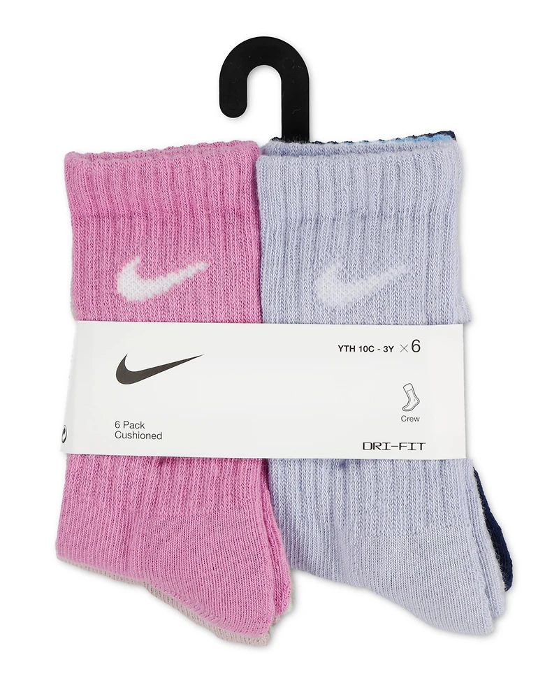 Nike Boys' 4-5 Performance Crew Socks, 6-Pack