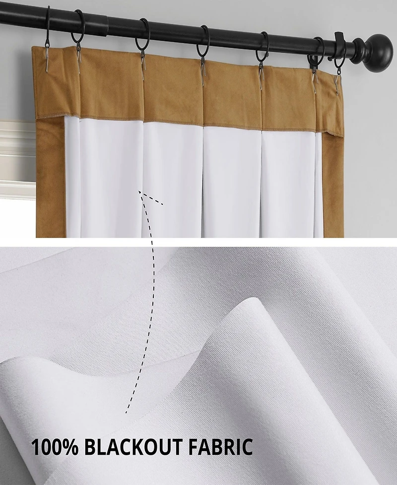 Half Price Drapes French Pleat Signature Velvet Blackout Curtain
