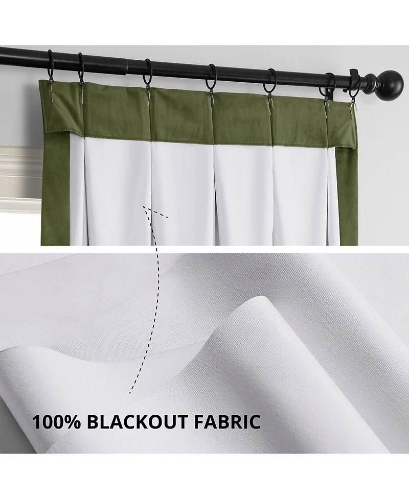 Half Price Drapes French Pleat Signature Velvet Blackout Curtain