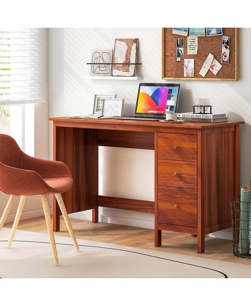 Mecale Home Office Computer Desk with 3 Drawers and Spacious Desktop, Study Workstation