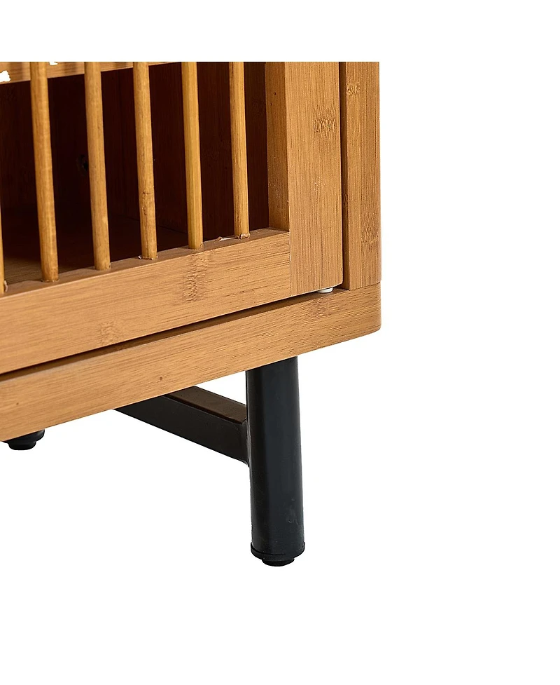 Streamdale Furniture Shoe Cabinet with Shutter Doors, 6-Tier Entryway Wooden Modern Rack Organizer, Walnut