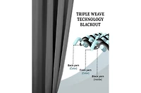 Superior Solid Classic Modern Blackout Curtain Set ,26" x 63" (Set of 2)