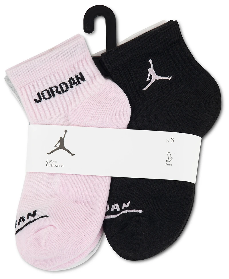 Jordan Girls' 9-11 Ankle-Length Socks, 6-Pack