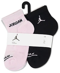Jordan Girls' 9-11 Ankle-Length Socks, 6-Pack