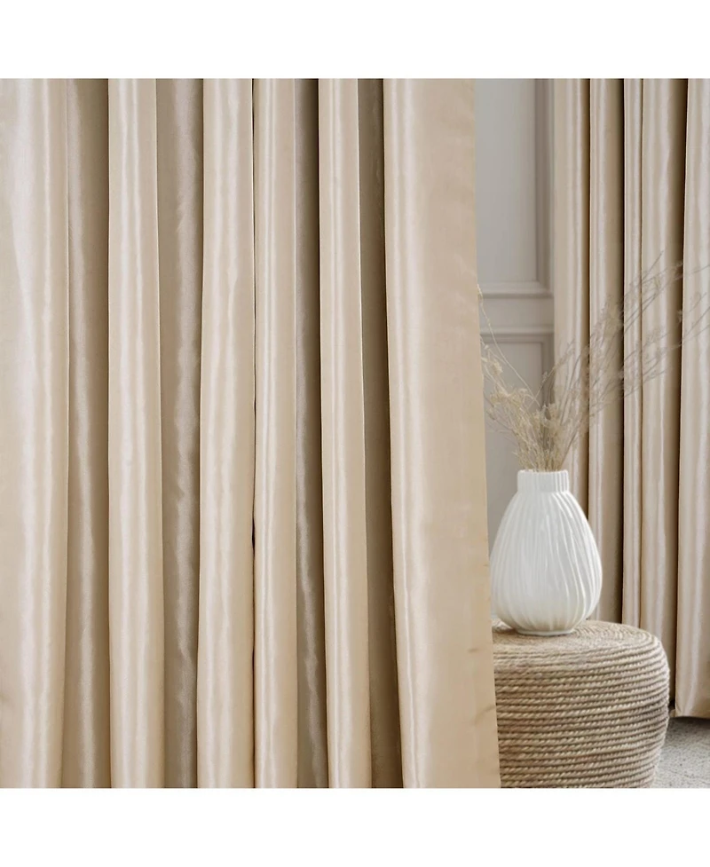 Half Price Drapes French Pleat Faux Silk Taffeta Curtain