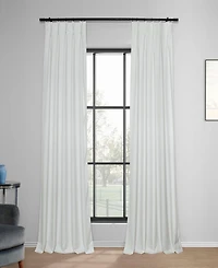 Half Price Drapes French Pleat Performance Linen Hotel Blackout Curtain