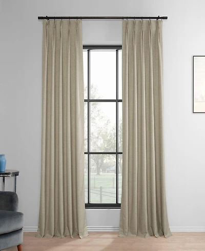 Half Price Drapes French Pleat Performance Linen Hotel Blackout Curtain