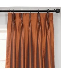 Half Price Drapes French Pleat Vintage Textured Faux Dupioni Silk Blackout Curtain