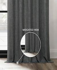 Half Price Drapes French Pleat Textured Faux Linen Room Darkening Curtain