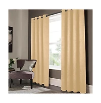 Olivia Gray Lynx Matte Embossed Blackout Grommet Panel - 52x95", Gold