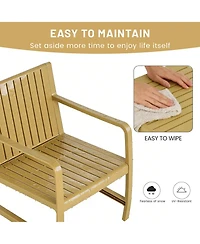 Flynama 2 Piece Indoor Outdoor Furniture Set with Chair Coffee Table Waterproof Pp Material Easy Assembly Patio Conversation Set