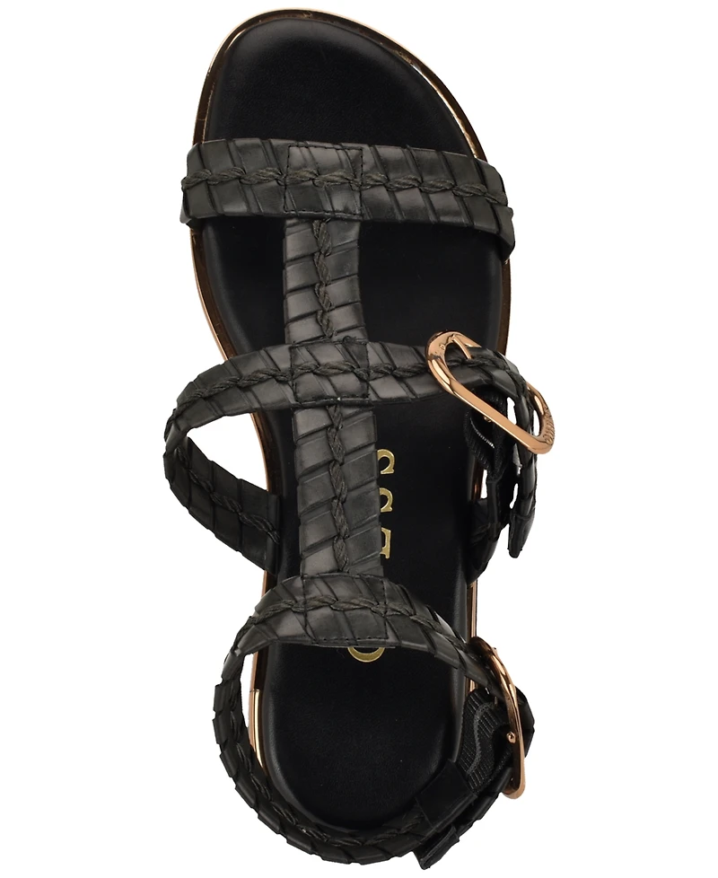 Guess Women's Lylnet Woven Gladiator Flat Sandals