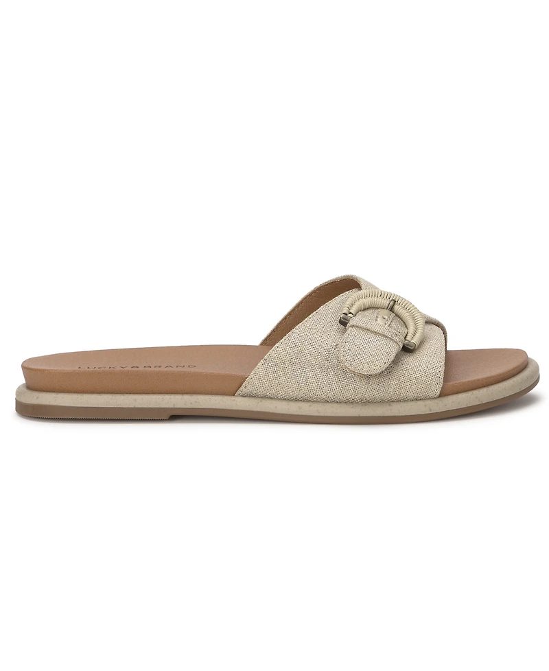 Lucky Brand Women's Suszie Buckle Slide Flat Sandals