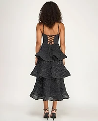 Seni & Cade Junior's Polka Dot Layered Ruffle Midi Dress