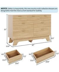 gaomon 47'' modern dresser with 7 drawers and gold handles—stylish storage for bedroom, living room, hallway, or entryway.