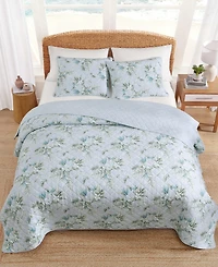 Tommy Bahama Home Floral Enchantment Cotton Reversible 3-Pc. Quilt Set, Full/Queen
