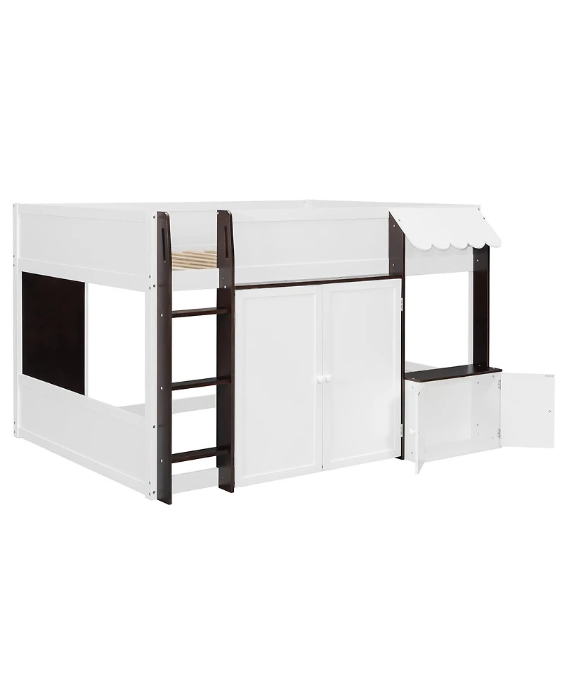 Streamdale Furniture Full Loft House Bed with Playhouse & Storage