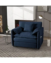 Boyel Living Oversized 41.73" Chenille Armchair with 1 Pillow, Modern Modular Reading Chair for Room or Bedroom, Deep-Seat Diy Sectional