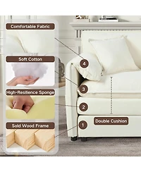 Boyel Living Oversized 41.73" Chenille Armchair with 1 Pillow, Modern Modular Reading Chair for Room or Bedroom, Deep-Seat Diy Sectional