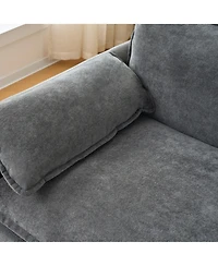 Boyel Living Oversized 41.73" Chenille Armchair with 1 Pillow, Modern Modular Reading Chair for Room or Bedroom, Deep-Seat Diy Sectional
