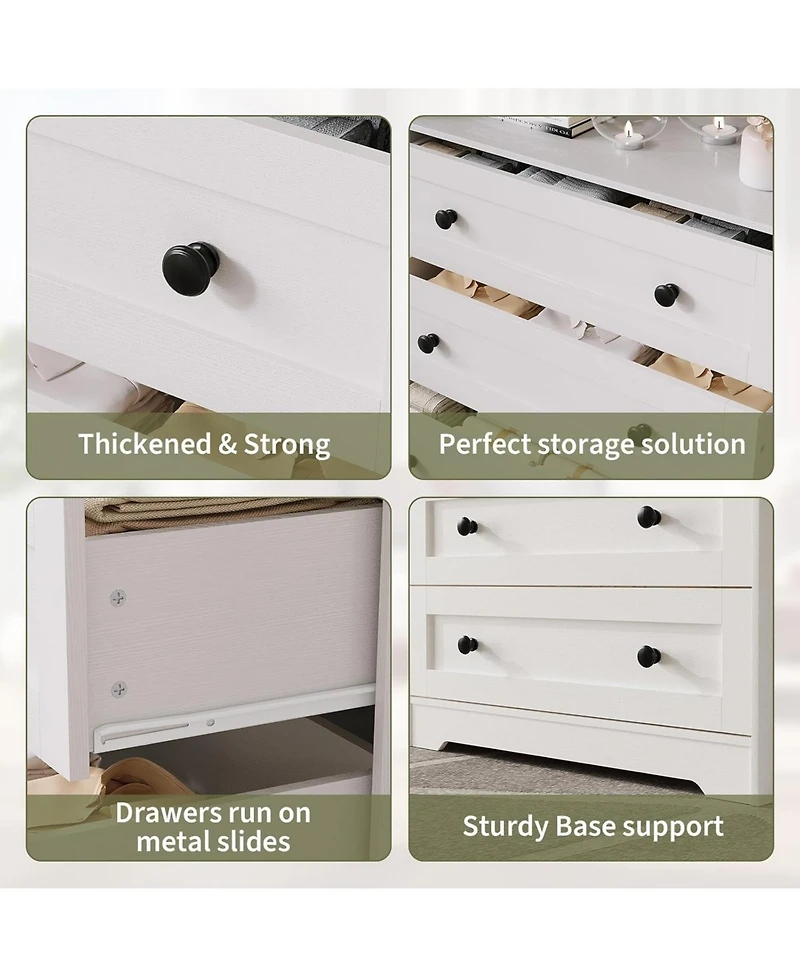 gaomon Tall 4 Drawer Wooden Dresser, Nightstand Storage Chest for Bedroom, Closet, Living Room, Entryway