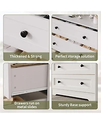 gaomon Tall 4 Drawer Wooden Dresser, Nightstand Storage Chest for Bedroom, Closet, Living Room, Entryway