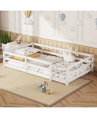 Streamdale Furniture Streamdale Twin Size Montessori Floor Bed with Fence