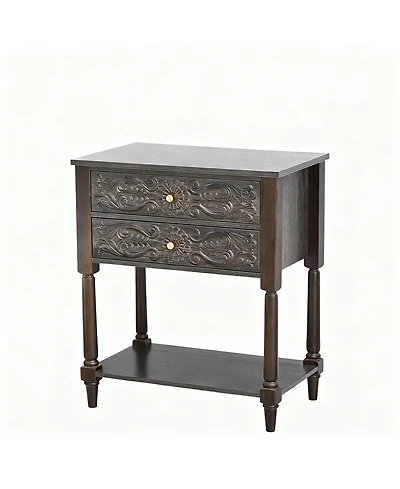 Yigii Vintage 2-Drawer Accent Dresser for Bedroom or Living Room