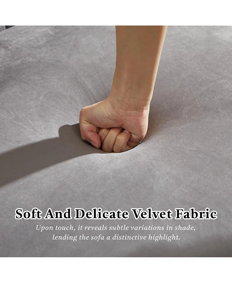 Streamdale Furniture Customizable Armrest Sofa with Velvet Fabric