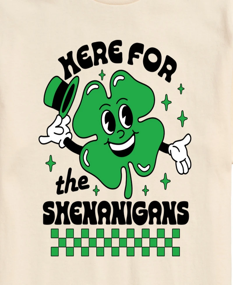 Airwaves Men's Instant Message Here For The Shenanigans Short-Sleeve Graphic T-Shirt