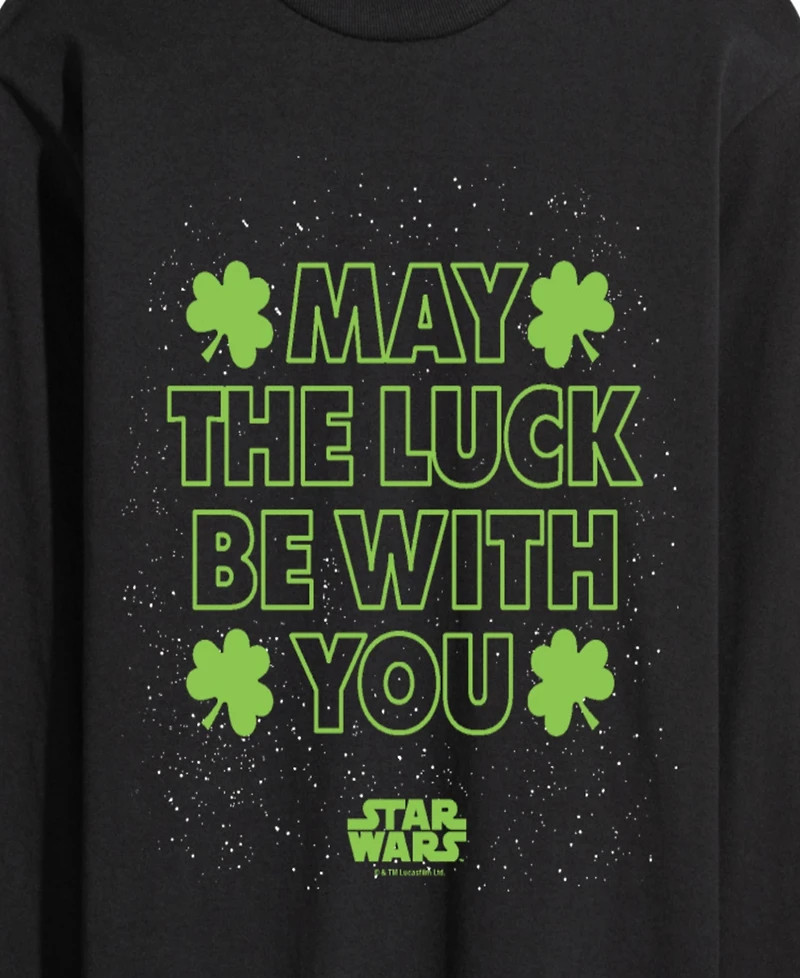 Airwaves Men's Star Wars May Luck Be With You Long-Sleeve Graphic T-Shirt