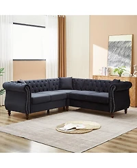 Streamdale Furniture 83.5" Oversized L-Shaped Sectional Sofa, 5-Seater Couch with 3 Pillows