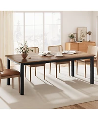 gaomon 79" Large Dining Table for 6–8 People, 0.6" Thick Wooden Top Sturdy Metal Legs , Family-Safe Rounded Corners