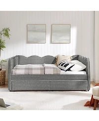 Streamdale Furniture Streamdale Cozy Gingham Daybed with Storage Drawers