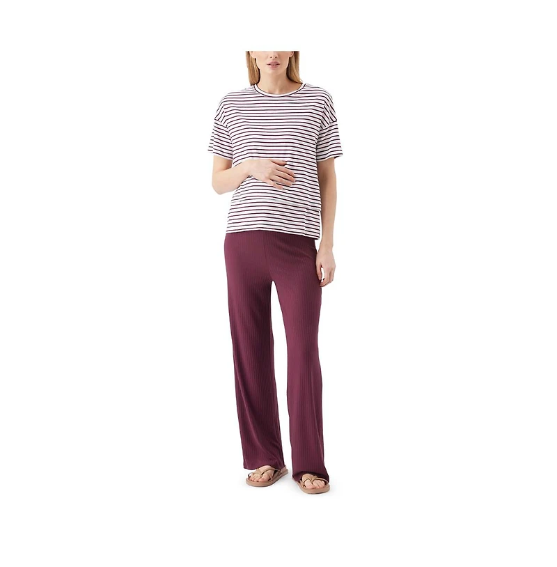 Ripe Maternity Claudette Nursing Tee / Maroon