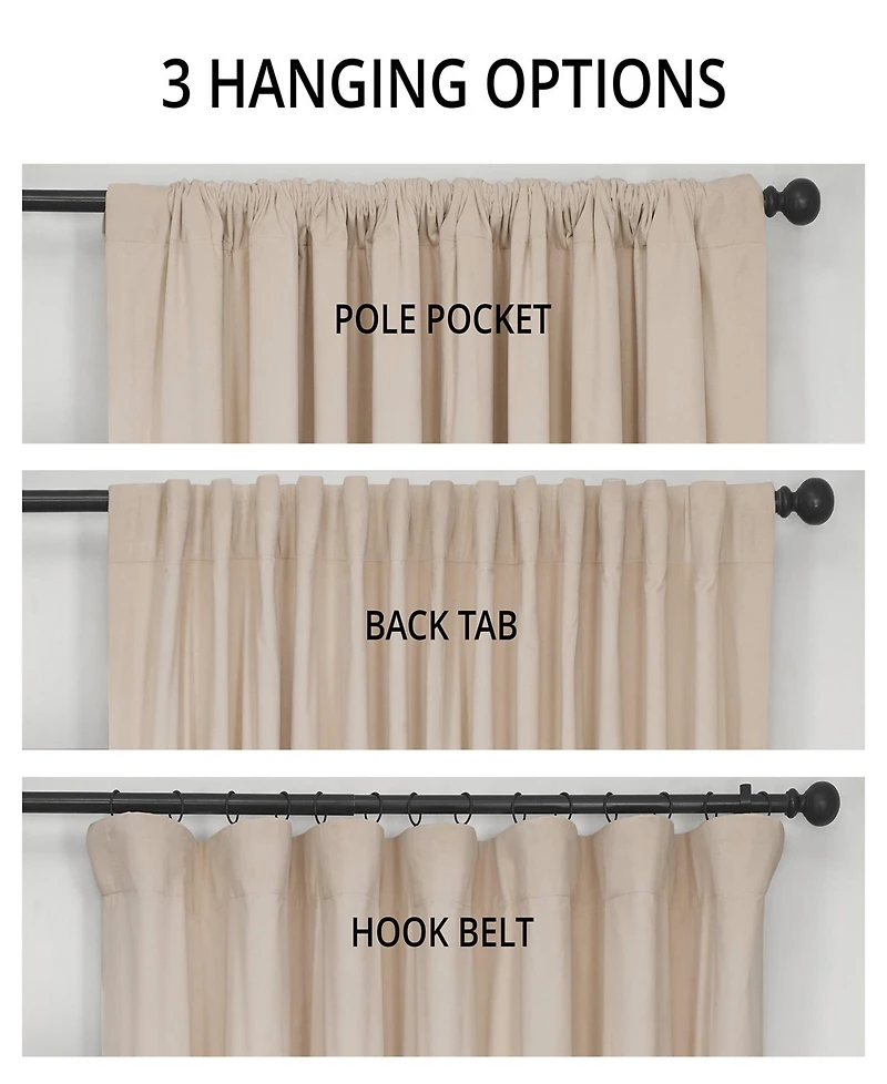 Half Price Drapes Neutral Ground Signature Extra Wide Velvet Blackout Curtain