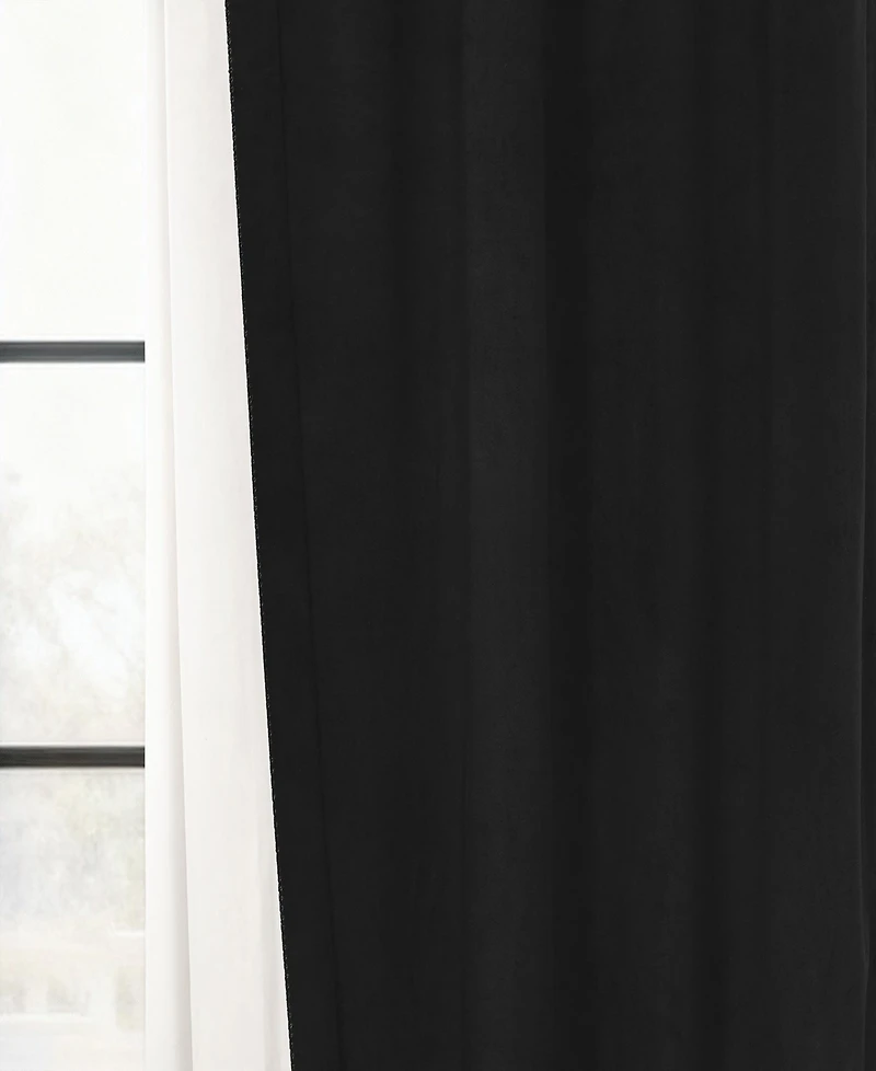 Half Price Drapes Warm Black Grommet Signature Velvet Blackout Curtain