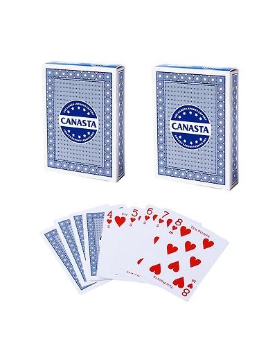 Gse Games & Sports Expert 2-deck canasta cards with point values and rule guide (55