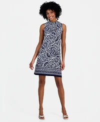 Robbie Bee Women's Mock-Neck Sleeveless Dress