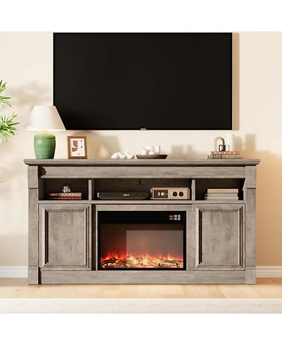gaomon 58" Fireplace Tv Stand with 36" Electric Fireplace & Storage