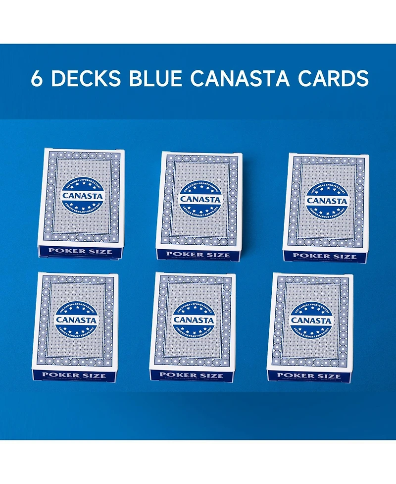 Gse Games & Sports Expert 2-deck canasta cards with point values and rule guide (55