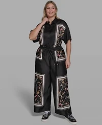 Karl Lagerfeld Paris Printed Camp Shirt Soft Pant