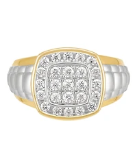 Grown With Love Lab Grown Diamond Cluster Ring (1 ct. t.w.) in 14k Yellow Gold Plated Sterling Silver with Rhodium